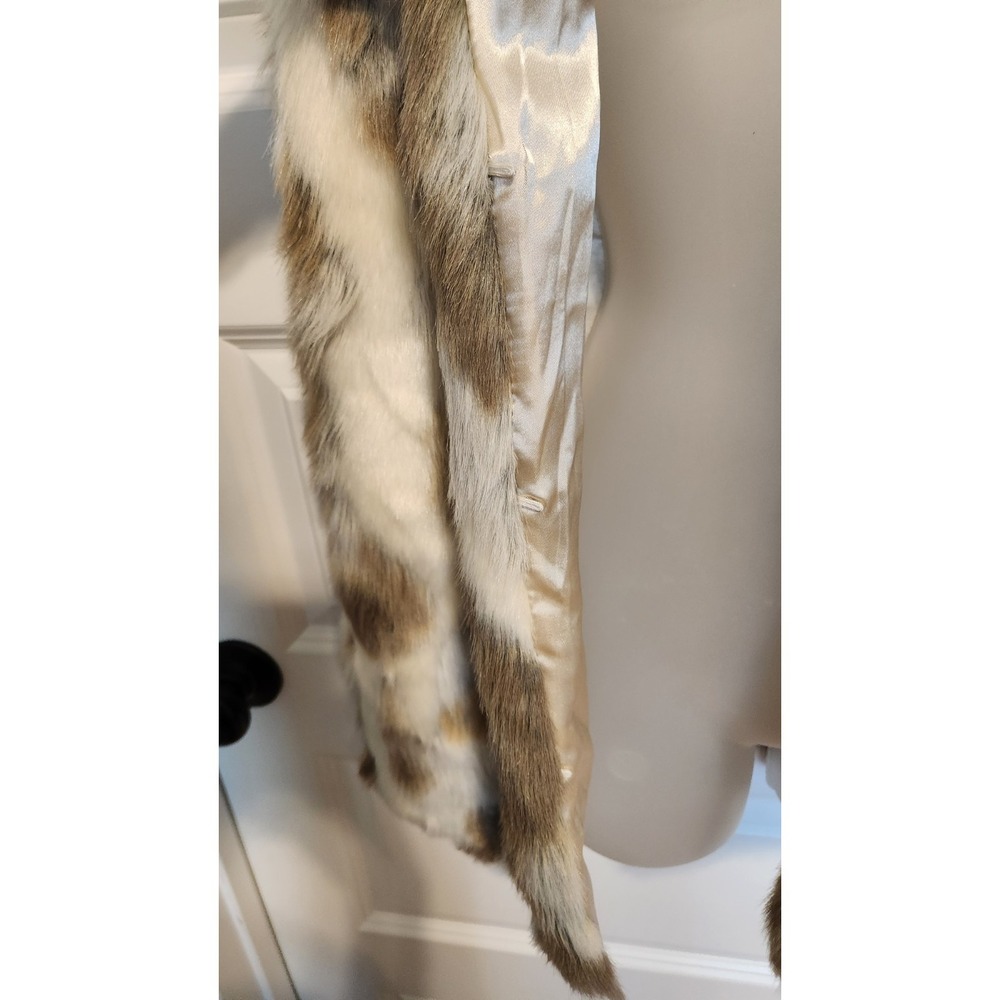 Luxe Patchwork Faux Fur Vest Soft Sleek Brown Blue Multi Mob Wife Aesthetic S - Picture 4 of 10